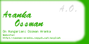 aranka ossman business card
